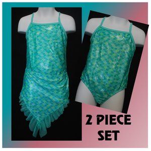 2T GIRLS - 1 PC SWIMSUIT W/ MERMAID SKIRT